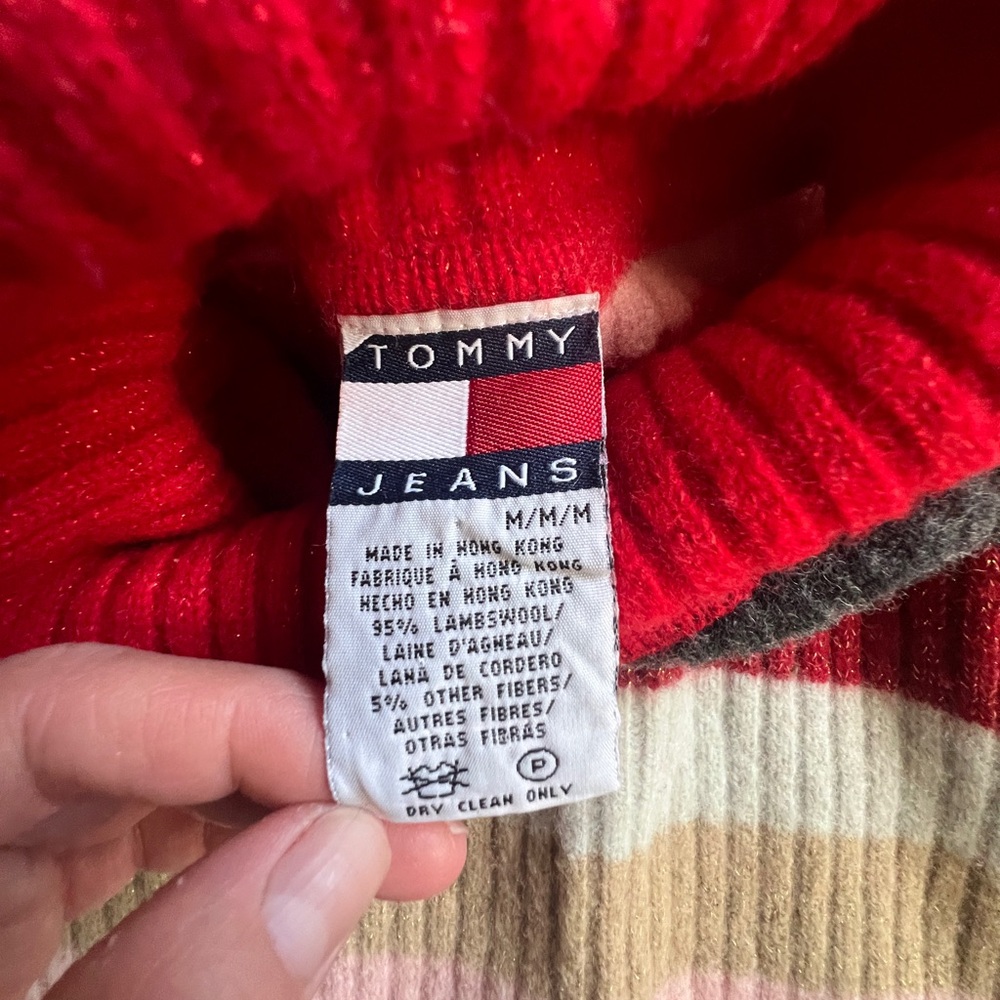 Vintage Tommy Hilfiger Striped Turtleneck Sweater ( wool ) - Picture 3 of 6